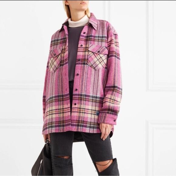We11done Pink Wool English Check Shirt Jacket - Picture 4 of 10
